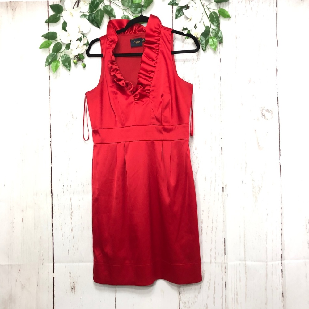 JUST TAYLOR SLEEVELESS SATIN RED DRESS SIZ… - Picture 5 of 8